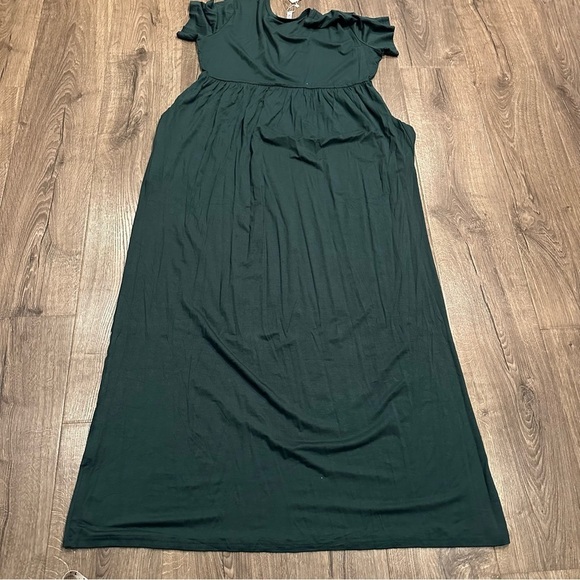 NWT ViiShow Women’s Short Sleeve V Neck Maxi Dress Dark Green Pockets Plus 2XL - Picture 11 of 11